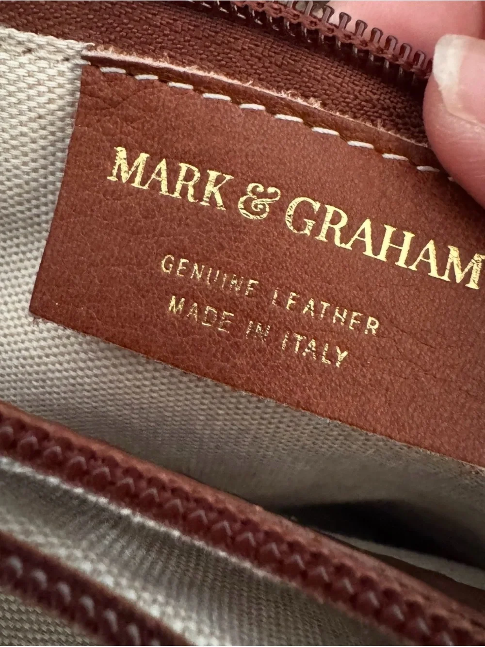 Mark and graham Classic Woven Tote Handbag in Cognac Brown